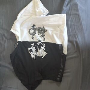 Dragon cropped T-shirt from Shein